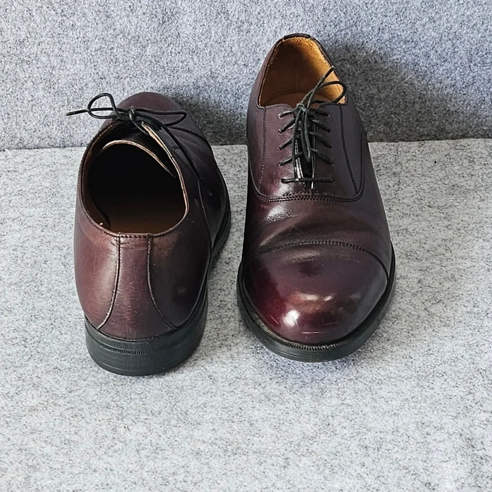 Florsheim Comfortech Mens Burgundy Leather Cap Toe Oxford Dress Shoes